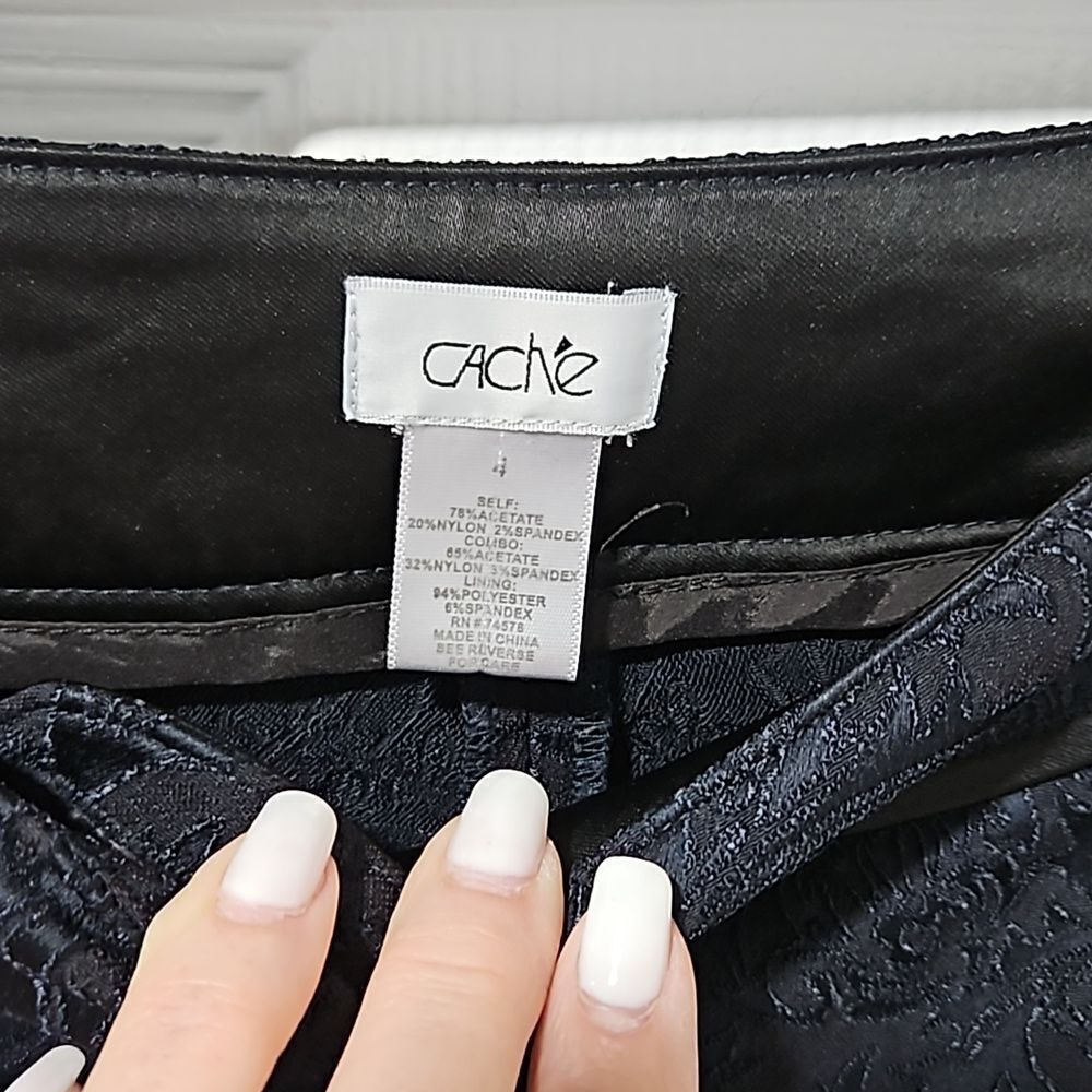 Cache Pantsuit Navy Blue Filigree Pattern - Picture 7 of 8